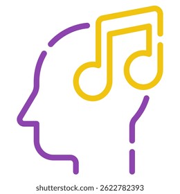 Music Brain icon, for web, app, infographic, etc