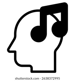 Music Brain icon, for web, app, infographic, etc