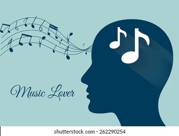 music from brain, music notes, music lover, music vector