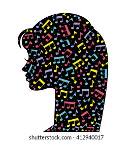 music from brain , music notes, music lover, music vector