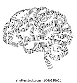 Music Brain vector illustrator design