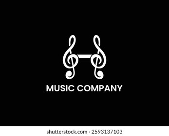 Music brand company logo vector 