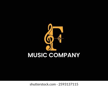 Music brand company logo vector 