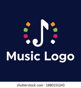 Music brand logo design vector icon