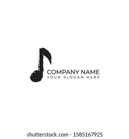 Music brash effect logo design template full vector