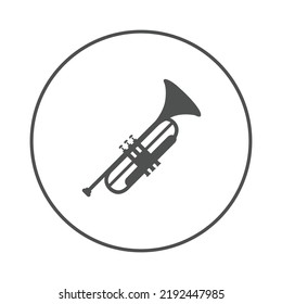 Music brass instrument trumpet icon | Circle version icon |