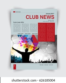 Music brochure layout, vector