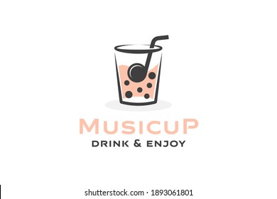 Music Bubble Drink Logo Design Template