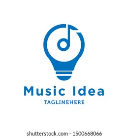 Music Bulb Logo Design vector