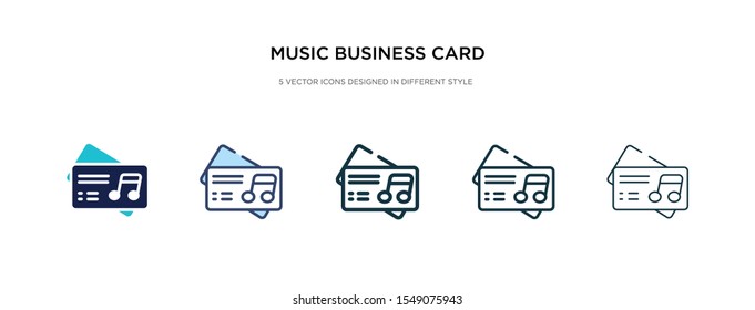 music business card icon in different style vector illustration. two colored and black music business card vector icons designed in filled, outline, line and stroke style can be used for web,
