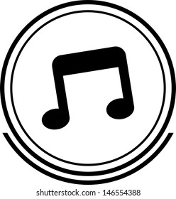 Music button black 