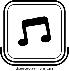 Music button black square