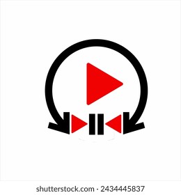 Music button design with circular arrows.