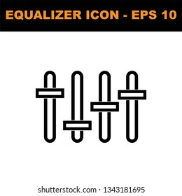 Music button icon. Amplifier button image. Soundsystem control button illustration. - vector