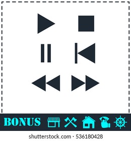 Music button icon flat. Simple vector symbol and bonus icon