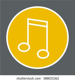 Music Button Icon Line Design