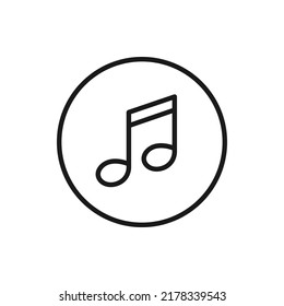 Music button icon line style isolated on white background. Vector illustration