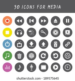 music button  icon set for media 