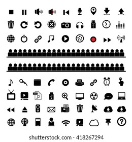 music button icon set for media 