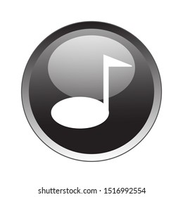 Music Button Icon Vector Design. Music Button Icon Vector Design with glossy gradient. Music Button Vector design illustration for electronic. web icon push-button Music. vector illustration EPS 10