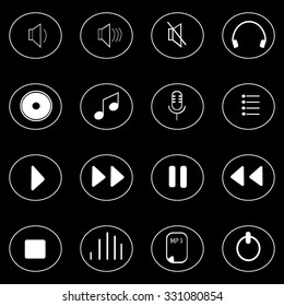 Music button icons set illustration