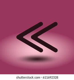 Music button left icon flat