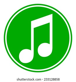 Music button on white background. Vector illustration.