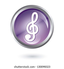 music button over white background. vector illustration