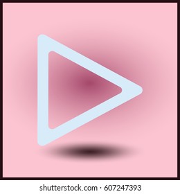 Music button play icon flat.