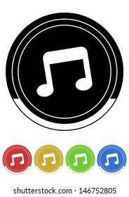 Music button retro colors