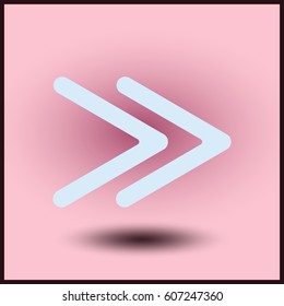 Music button Right arrow icon flat