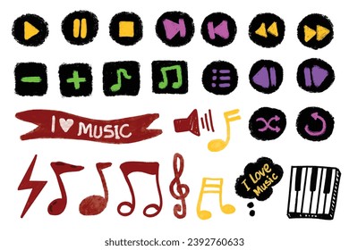 Music Button and Symbol Illustration