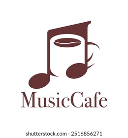 music cafe flat minimalist logo design