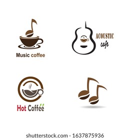 Music cafe logo creative vector icon design