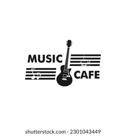 Music Cafe logo logo Vintage vector for concert of live music show and other
