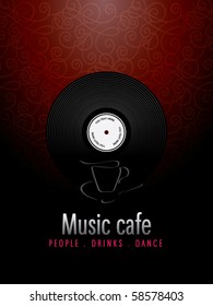 Music cafe, menu design.