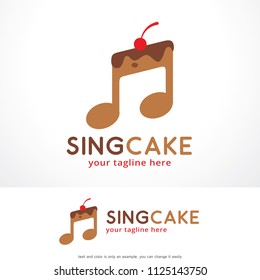 Music and Cake Logo Template Design, Creative Symbol, Icon