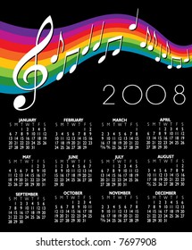 Music Calendar for 2008.