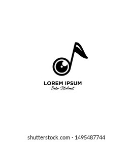 Music Camera logo vector icon illustration