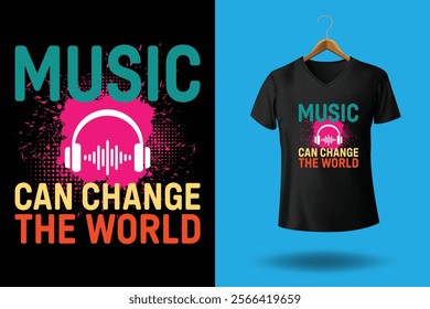 music can change the world, enjoy the music, Playlist Funny Old School Hip Hop Retro Vintage Cassette Music Mixtape T-shirt Design