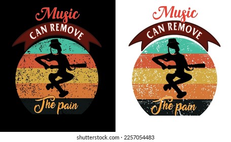 music can remove the pain typography t shirt design