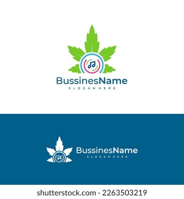 Music Cannabis logo vector template. Creative Cannabis logo design concepts