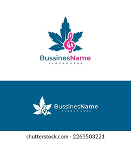 Music Cannabis logo vector template. Creative Cannabis logo design concepts