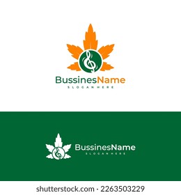 Music Cannabis logo vector template. Creative Cannabis logo design concepts