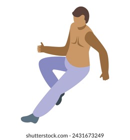 Music capoeira character icon isometric vector. Kick brazilian. Health training