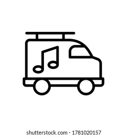 Music caravan icon. Simple line, outline vector elements of rock n roll icons for ui and ux, website or mobile application