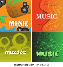 Music Card Template Set - Vector Illustration, Graphic Design, Editable For Your Design