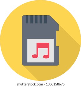 music card vector flat colour icon 