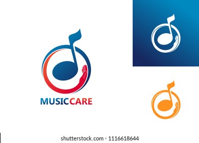 Music Care Logo Template Design Vector, Emblem, Design Concept, Creative Symbol, Icon