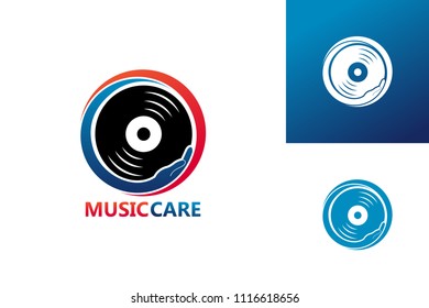 Music Care Logo Template Design Vector, Emblem, Design Concept, Creative Symbol, Icon